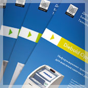 Серия из пяти рекламно-информационных листовок для Департамента банковских технологий группы компаний «ЛАНИТ»