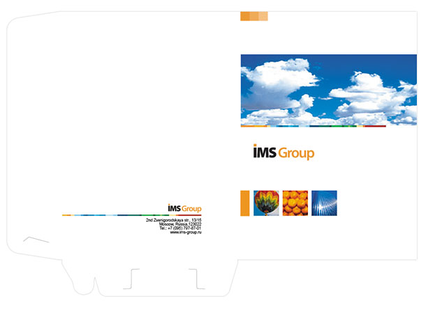 Фирменная папка холдинга IMS Group в развернутом виде