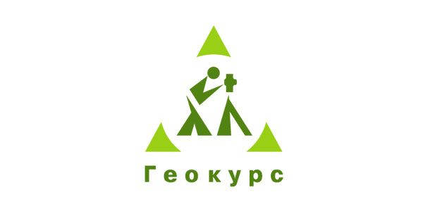 Основной логотип компании «Геокурс», главным направлением деятельности которой является продажа геодезического оборудования