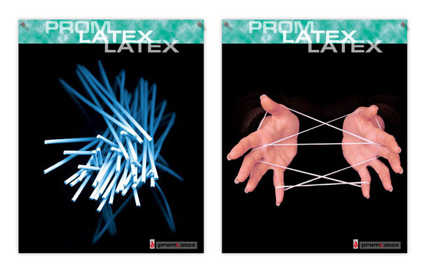 Фирменные плакаты компании «Промлатекс», предназначенные для размещения на отраслевых выставках, а также для украшения стен офиса